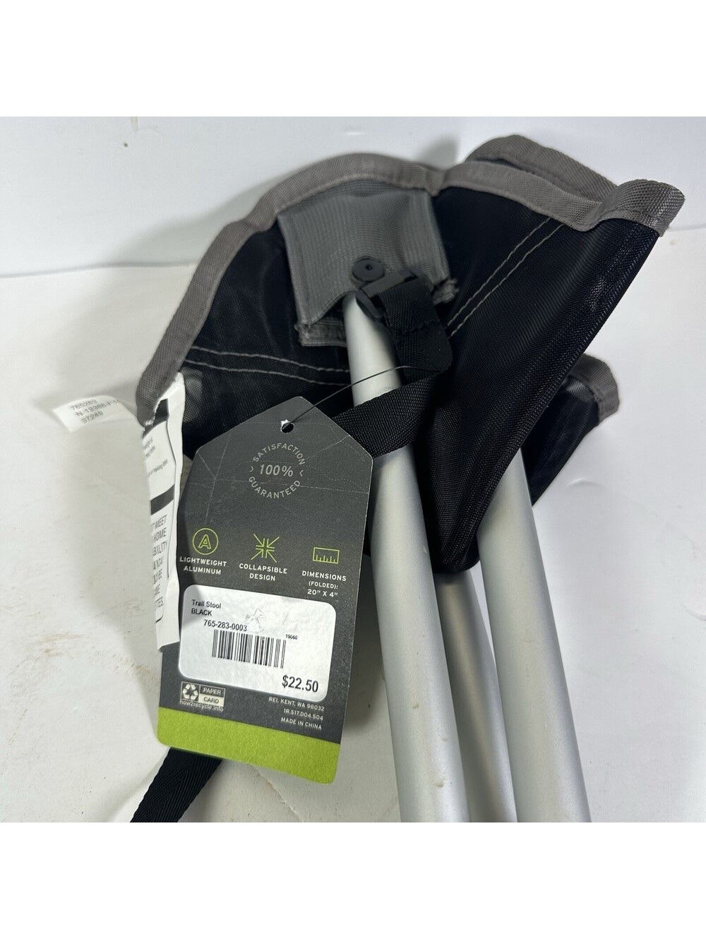 NEW REI Co-op Trail Stool Black Collapsible Aluminum Tripod Camp Seat w/ Tag - Picture 5 of 6
